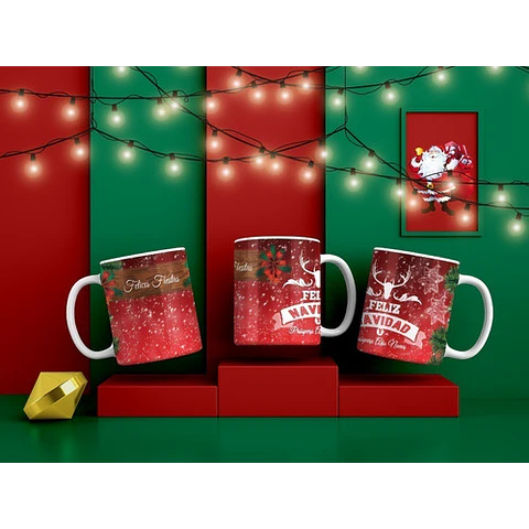 Plantillas Diseños Para Tazas Navidad Sublimación M53