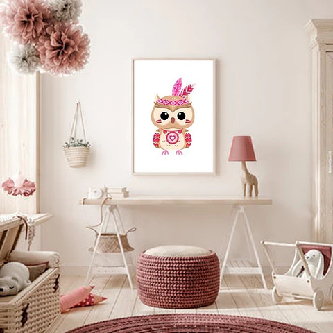 Kit X 6 Láminas Animales Nórdicos Fucsia Imprimibles