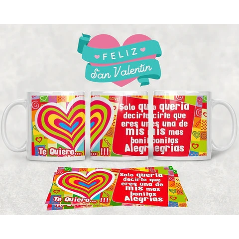 Diseños Plantillas Tazas San Valentin Amor Sublimación M2 