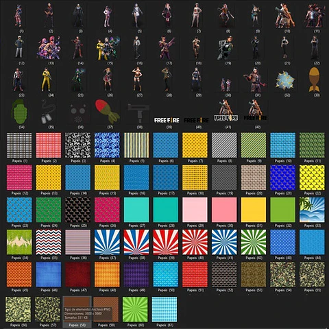 Kit Free Fire Clipart Png Y Papeles Digitales
