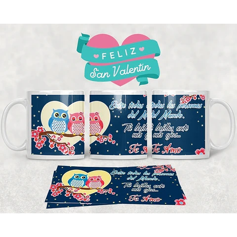 Diseños Plantillas Tazas San Valentin Amor Sublimación M2 