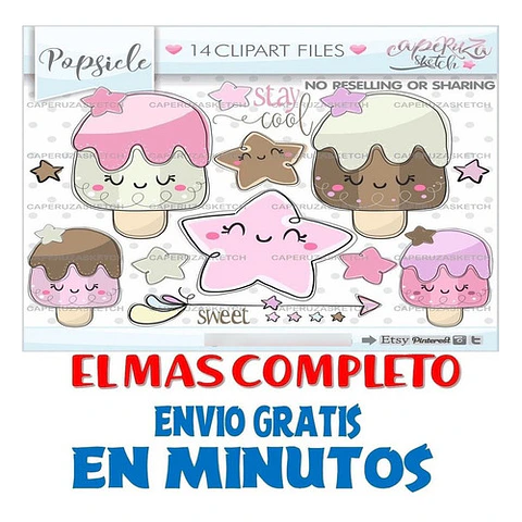 Pack Imágenes Hd Clipart Tiernos Helados Heladitos Caperuza