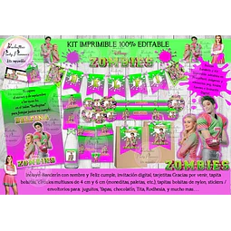 Kit Imprimible Candy Bar Disney Zombies 100% Editable