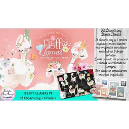 Cliparts Imagenes Png Papeles Llamas Alpacas Florales P8