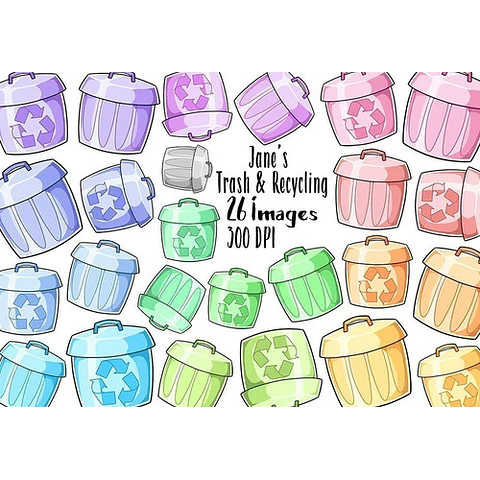Cliparts Imagenes Png Tachos De Basura Reciclaje Pastel Jk71