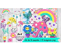 Cliparts Y Papeles Lluvia De Amor Mod. 4  Kit Imprimible