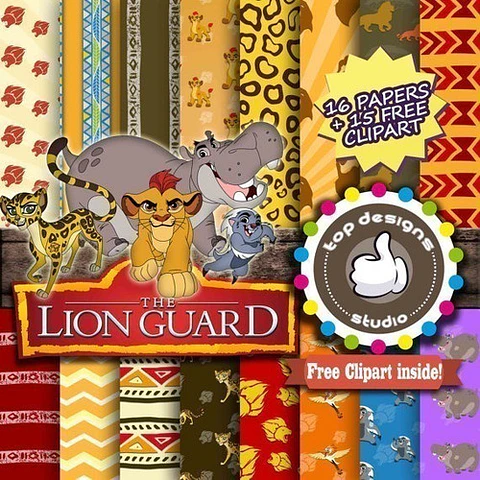 Kit Imprimible Pack Fondos Clipart -  Rey León Guardia