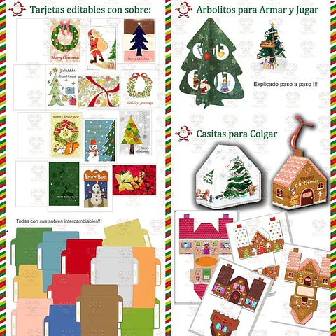 Kit Imprimible Navidad Mega Pack Diamante