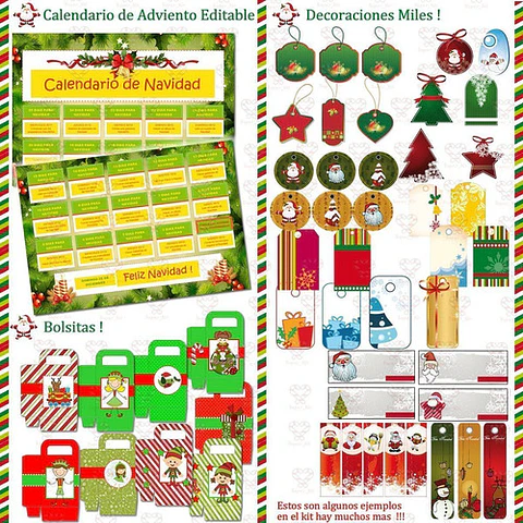 Kit Imprimible Navidad Mega Pack Diamante