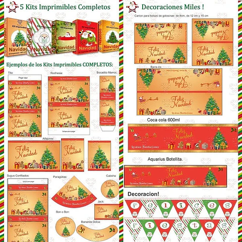 Kit Imprimible Navidad Mega Pack Diamante