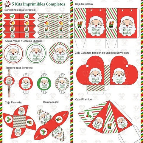 Kit Imprimible Navidad Mega Pack Diamante