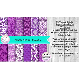 Papeles Digitales Shabby Chic Vintage Violeta Y Lila B80