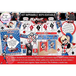 Kit Imprimible Candy Bar Harley Quinn 100% Editable