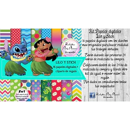 Papeles Fondos Digitales Lilo Y Stich Kit Imprimible