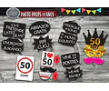 Kit Photo Booth Cumpleaños Cumple 50 Frases Y Props Completo