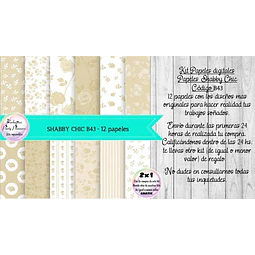 Papeles Digitales Shabby Chic Vintage Champagne B43