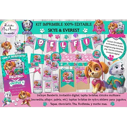 Kit Imprimible Skye & Everest Paw Patrol - 100% Editable