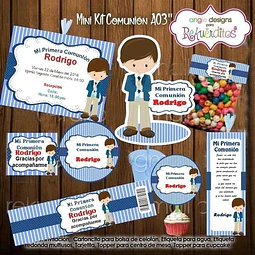 Kit Imprimible Editable Mini Comunión Nene