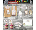Kit Baby Shower Tiernos Animalitos Tribal Leoncita Osa Nena