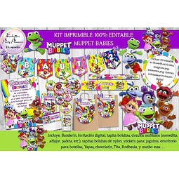 Kit Imprimible Candy Bar Muppet Babies 100% Editable