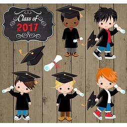Kit Imprimible  Egresaditos Nenes - 10  Clipart   