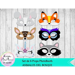 Animales Del Bosque Photo Booth Props - 6 Props
