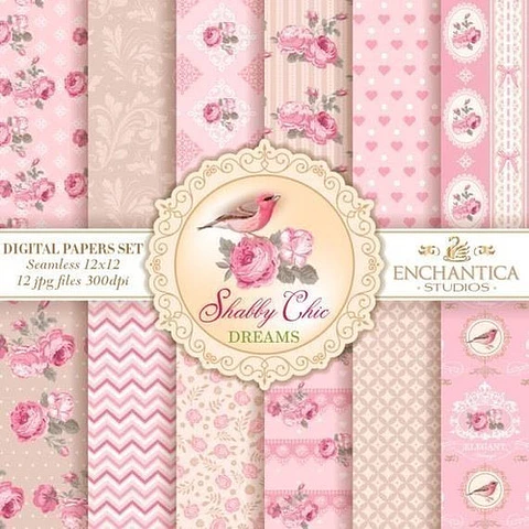 Kit Imprimible Pack Fondos Clipart - Shabby Chic Dreams