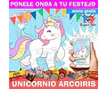 Kit Imprimible Unicornio Arcoiris Editable