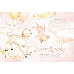 Cliparts Imagenes Png Oveja Y Coneja Lullaby Acuarelas Es19