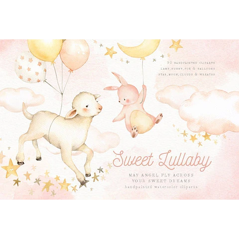 Cliparts Imagenes Png Oveja Y Coneja Lullaby Acuarelas Es19