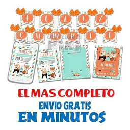 Kit Imprimible Candy Bar Animales Del Bosque Zorrito Oso