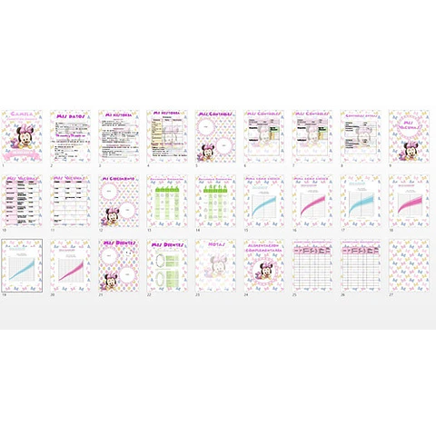 Kit Imprimible Cuaderno Agenda Pediátrica Editable X8