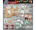 Kit Imprimible Candy Bar Animales Del Bosque Zorrito Oso