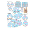 Kit Imprimible Unicornio Arcoiris Editable
