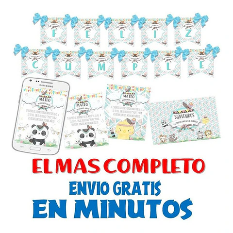 Kit Candy Bar Tiernos Animalitos Tribal Leon Oso Monito Nene