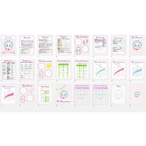 Kit Imprimible Cuaderno Agenda Pediátrica Editable X8