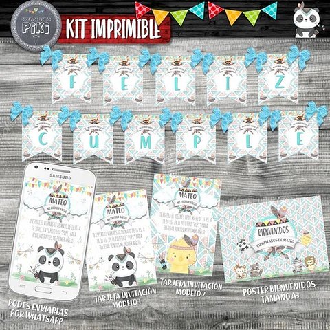Kit Candy Bar Tiernos Animalitos Tribal Leon Oso Monito Nene