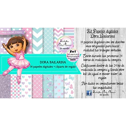 Papeles Fondos Digitales Dora Bailarina Kit Imprimible