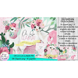 Cliparts Imagenes Png Papeles Llamas Alpacas Con Flores P19