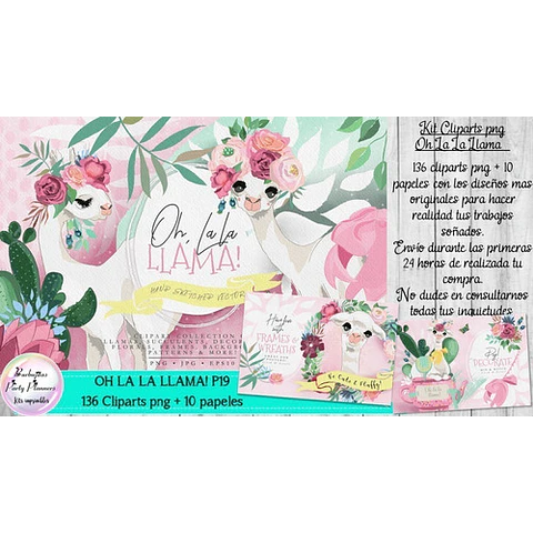 Cliparts Imagenes Png Papeles Llamas Alpacas Con Flores P19