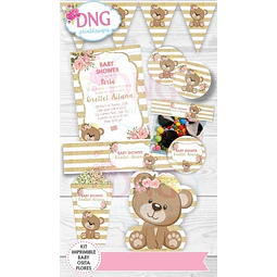 Kit Imprimible Invitaciones Candy Bar Png / Bebe Osita