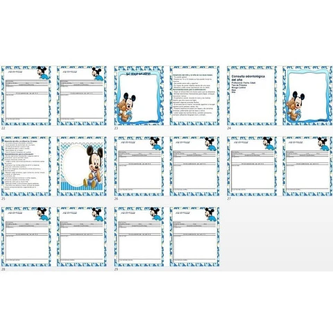 Cuaderno Agenda Pediátrica Imprimible Mickey / Power Point
