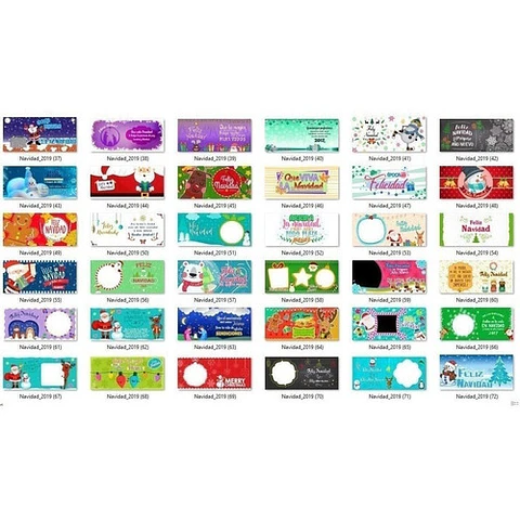 Pack 80 Plantillas Sublimación Tazas - Diseños Navidad