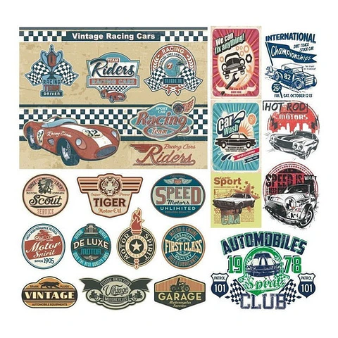 Colección De Vectores Vintage Autos Para Illustrator Eps, Ai