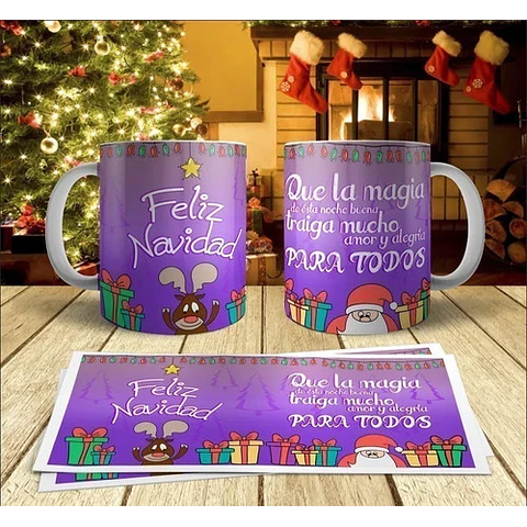 Pack 80 Plantillas Sublimación Tazas - Diseños Navidad