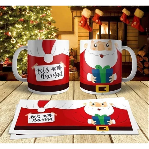 Pack 80 Plantillas Sublimación Tazas - Diseños Navidad