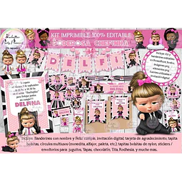 Kit Imprimible Candy Bar Poderosa Chefinha 100% Editable