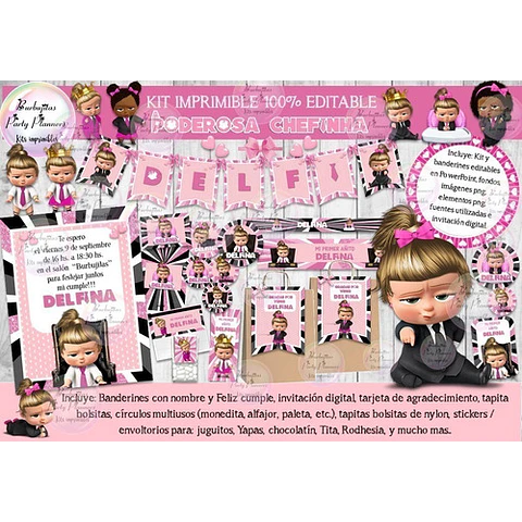 Kit Imprimible Candy Bar Poderosa Chefinha 100% Editable