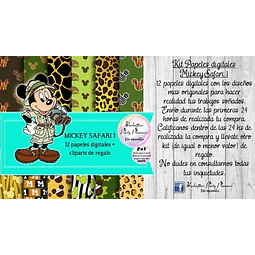 Papeles Fondos Digitales Mickey Mouse Safari 1 Kit 