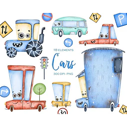Cliparts Imagenes Png Autos Acuarelas Is7